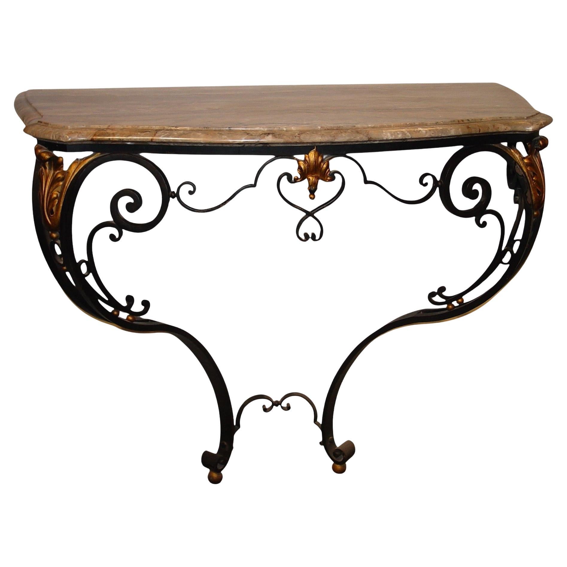 Console Iron and Marble, 1900, Jugendstil, Art Nouveau, Liberty, Edgard Brant