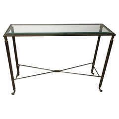 Art-déco-Stil im Consol-Stil, 1930, ägyptisches Motiv, Frankreich, Bronze und Glas