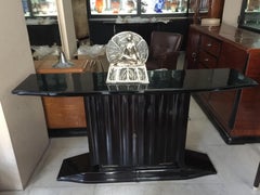 Consol with Bar, France, Art Deco in Wood and bronze, 1920