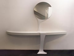 Consolable, Console and Mirror, All White Special Edition, Contemporary Design