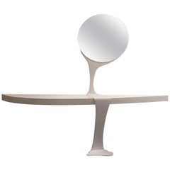 Consolable, Console and Mirror, All White Special Edition, Contemporary Design