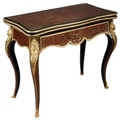 Console e tavolo da gioco in intarsio Boulle