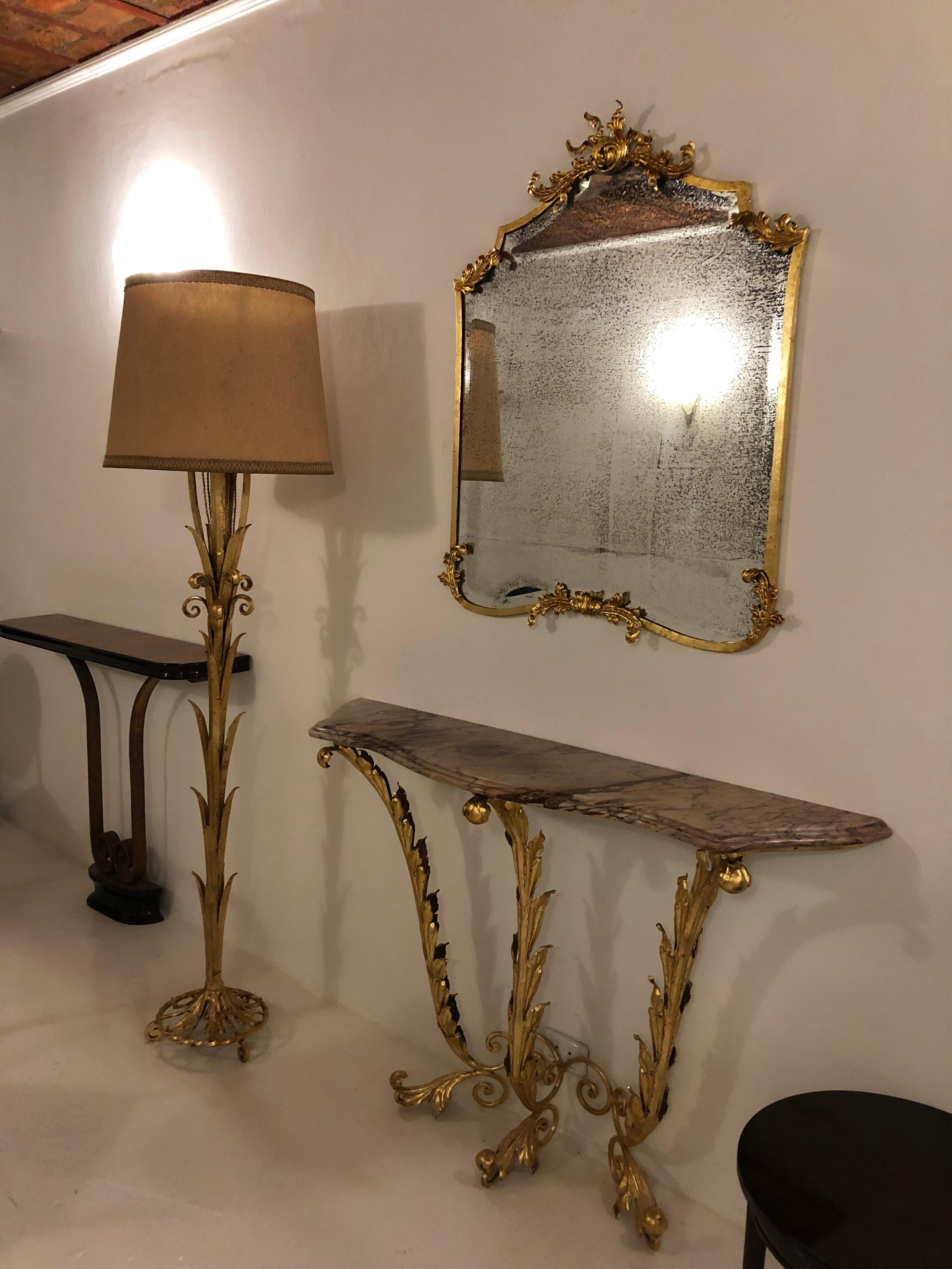 French Console and Mirror, 1900, Jugendstil, Art Nouveau, Liberty For Sale