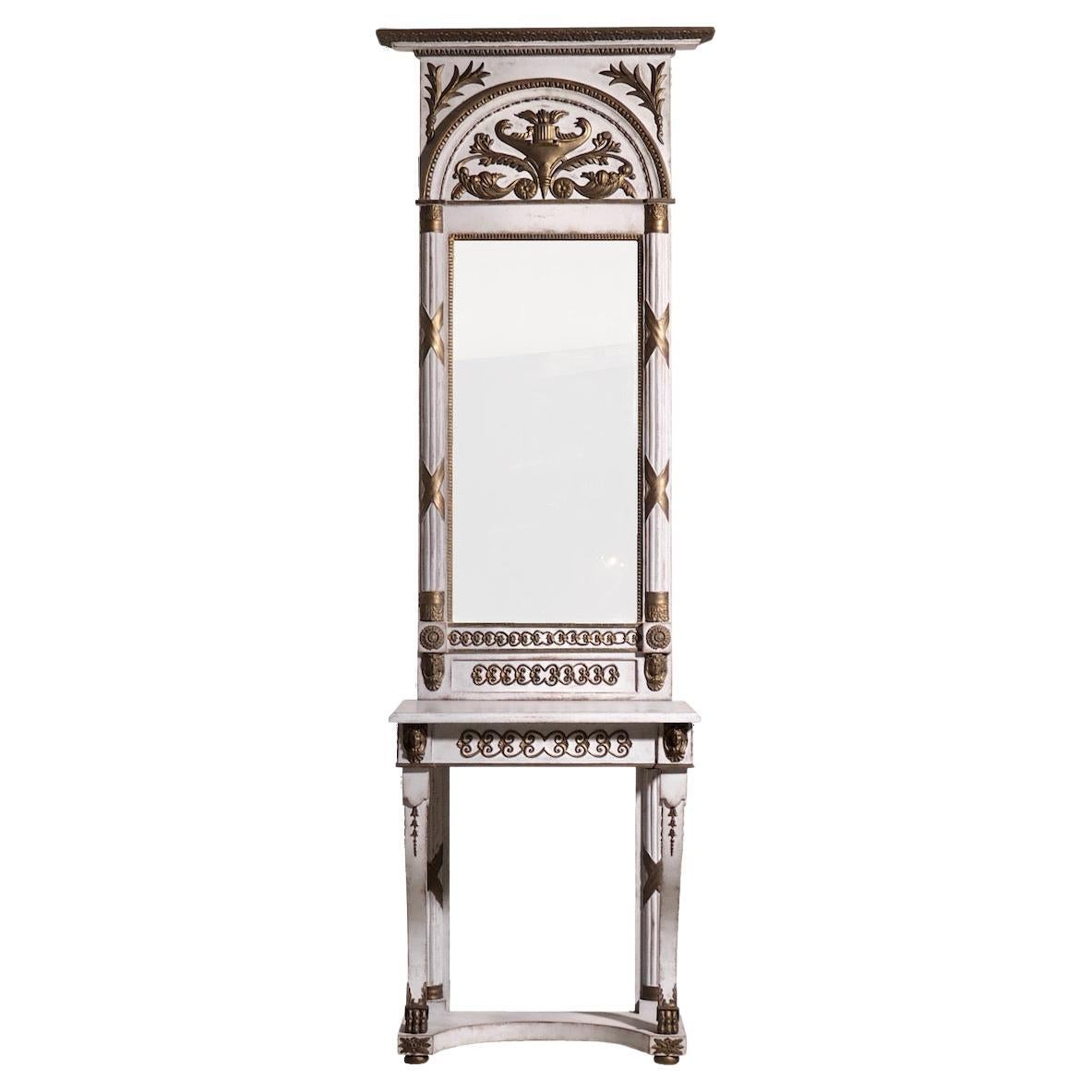 Console and Mirror, 19th C For Sale
