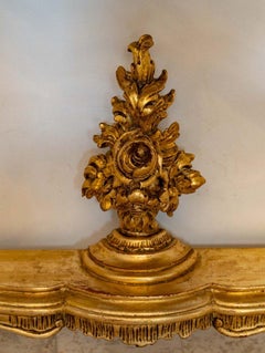 Konsole und Spiegel aus vergoldetem Holz, spätes 19. Jahrhundert