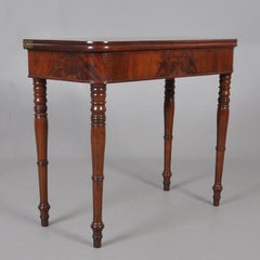 Console Antique Backgammon Game Table opens to Square