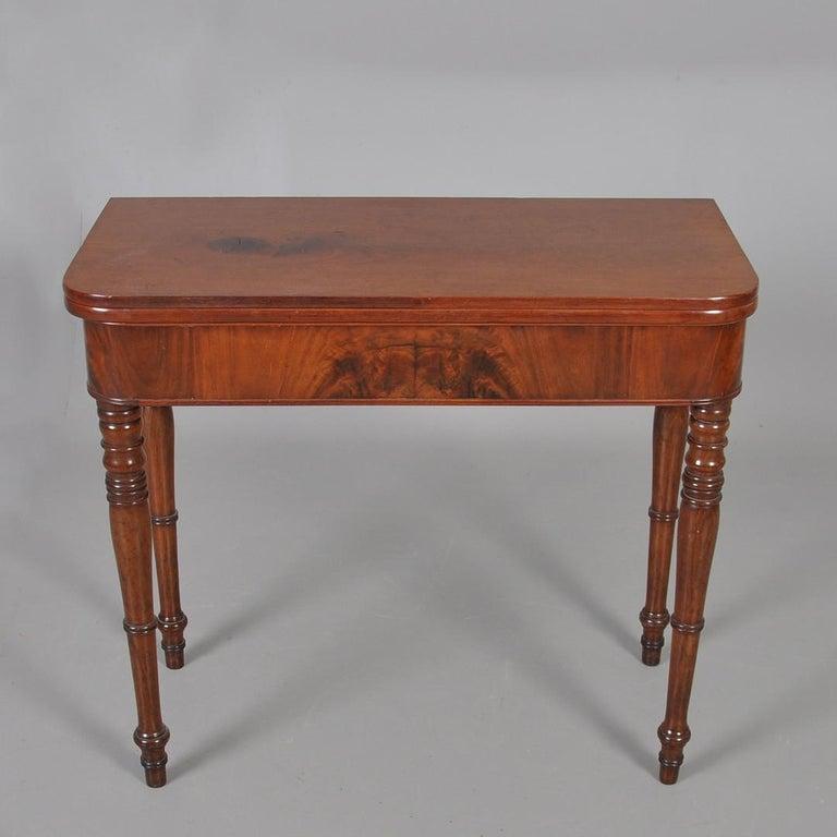 European Console Antique Backgammon Game Table opens to Square For Sale
