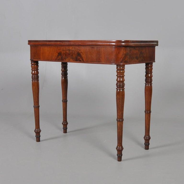 Console Antique Backgammon Game Table opens to Square In Good Condition For Sale In New York, NY