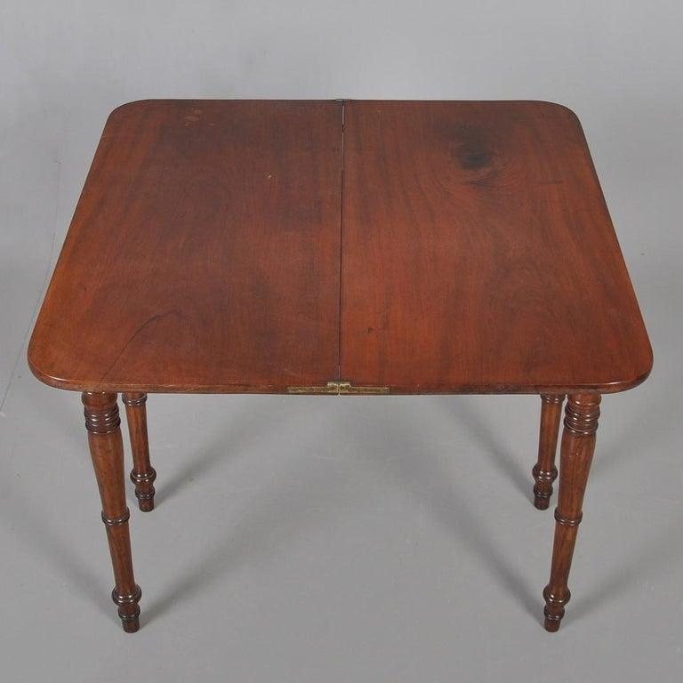 Wood Console Antique Backgammon Game Table opens to Square For Sale