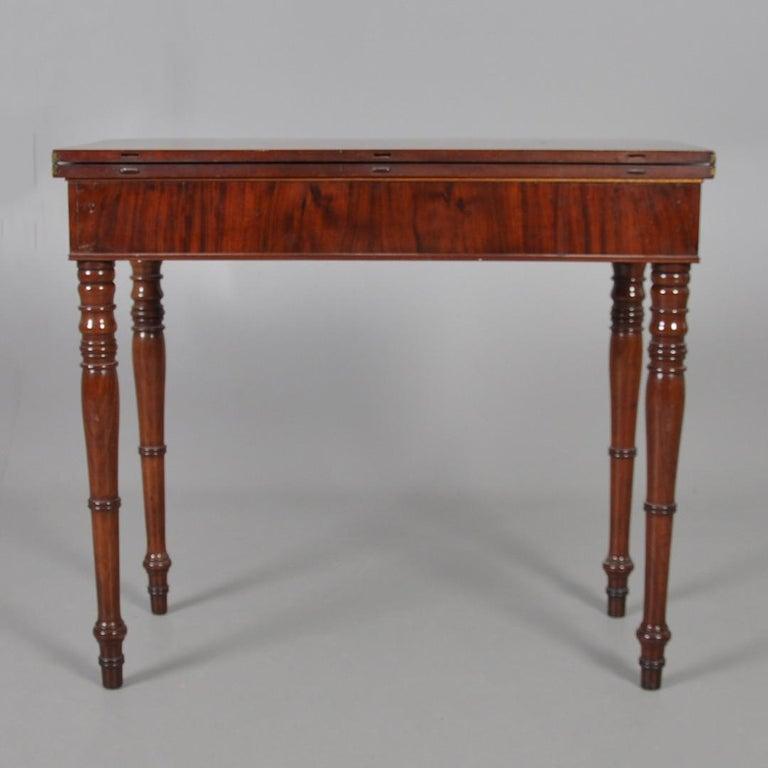 Console Antique Backgammon Game Table opens to Square For Sale 1