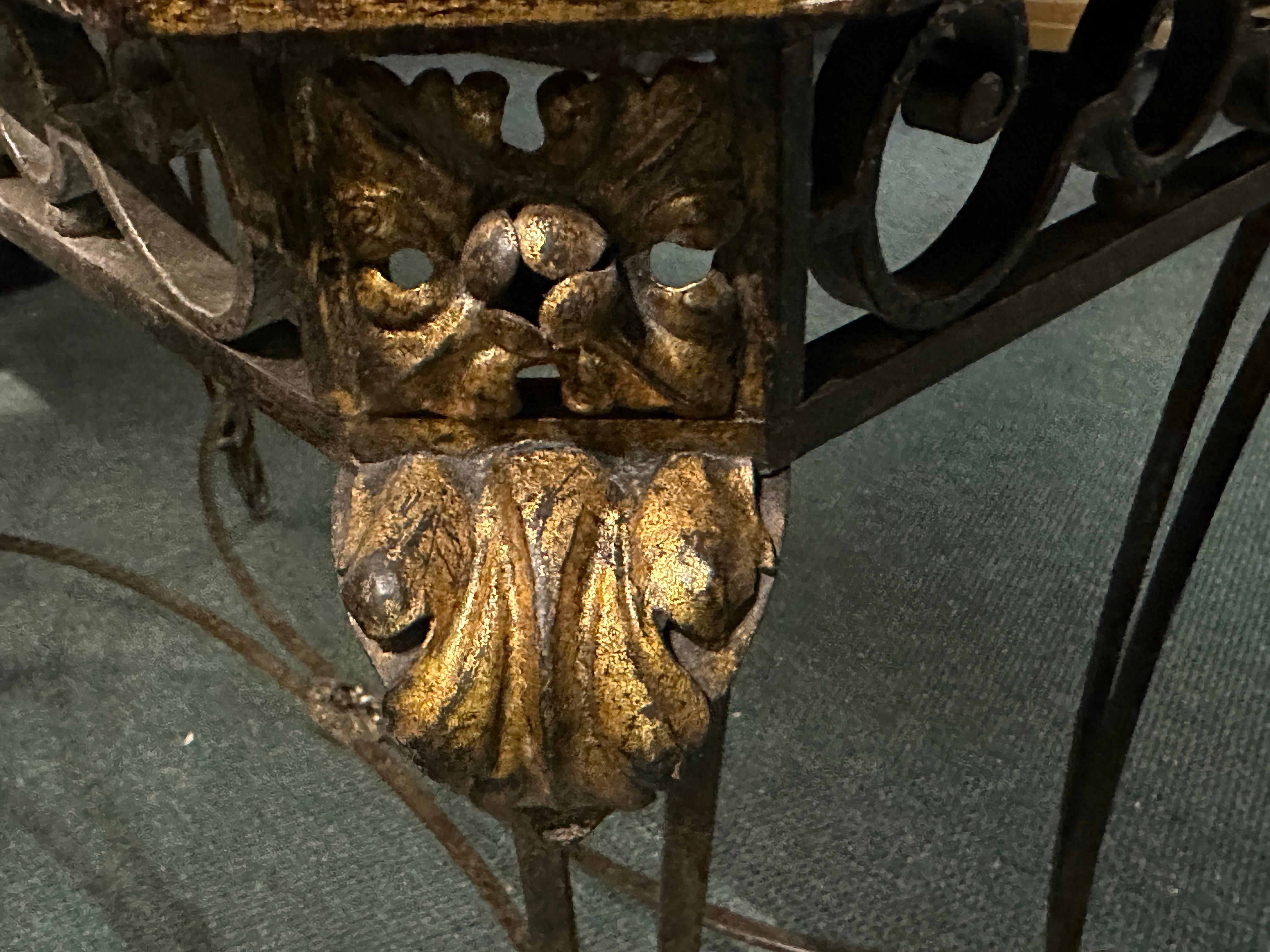 Console Art Deco, France, 1940, iron and marble For Sale 2