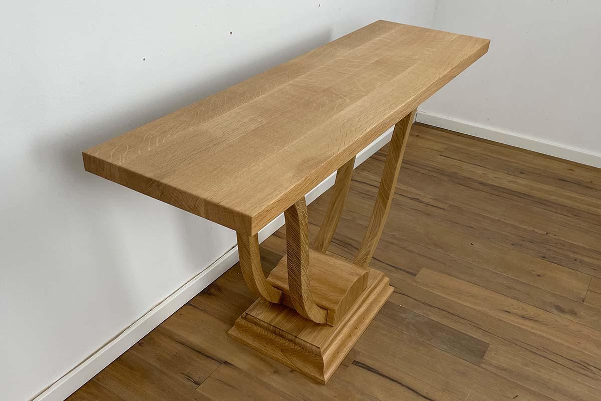 Console Art Deco Style in oak with Curved Legs from Germany In New Condition For Sale In Greven, DE