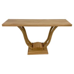 Console Art Deco Style in oak with Curved Legs from Germany