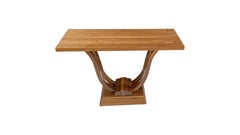 Console Art Deco Style in Walnut with Curved Legs from Germany