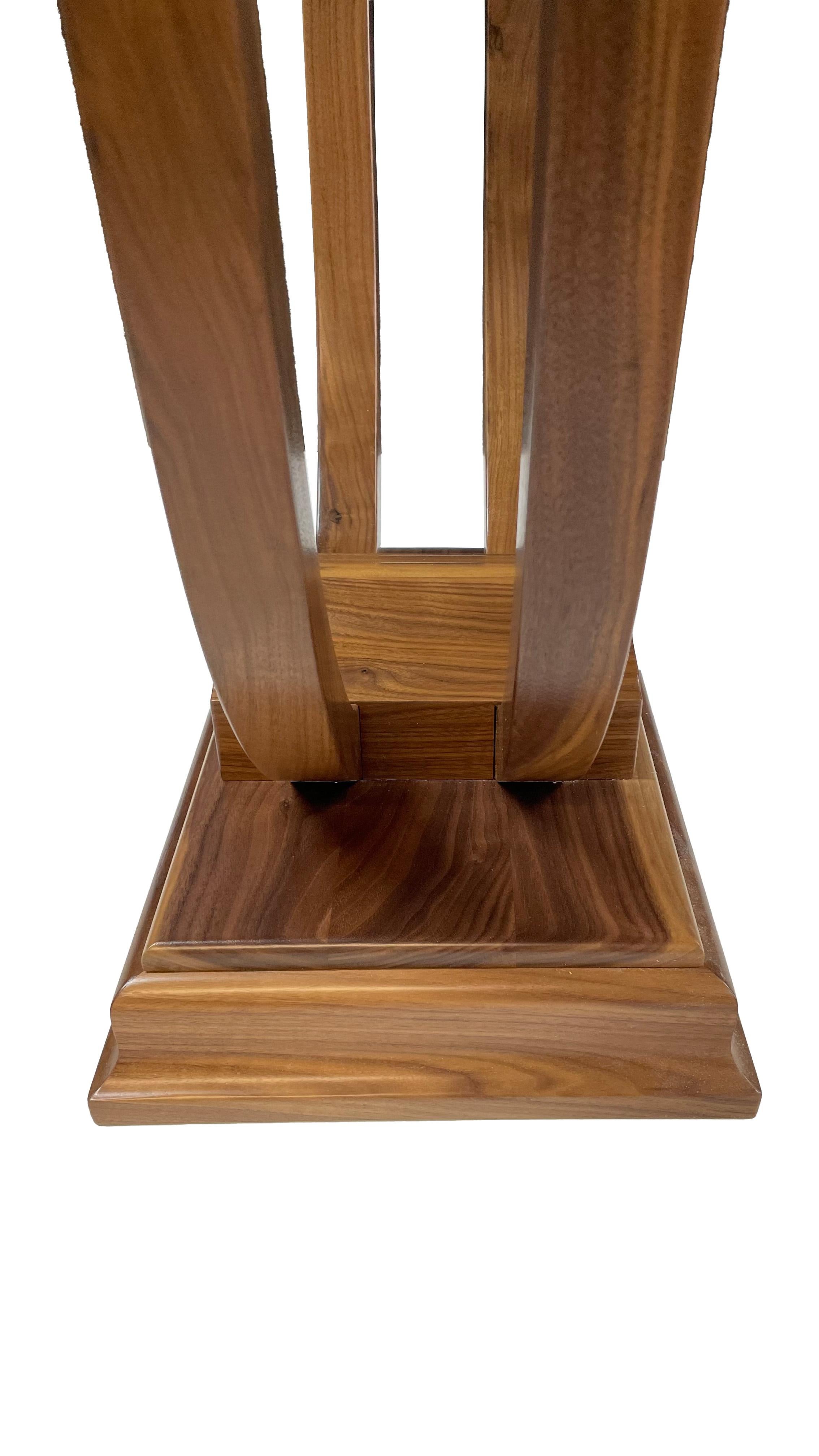 Contemporary Console Art Deco Style in Walnut with Curved Legs from Germany For Sale
