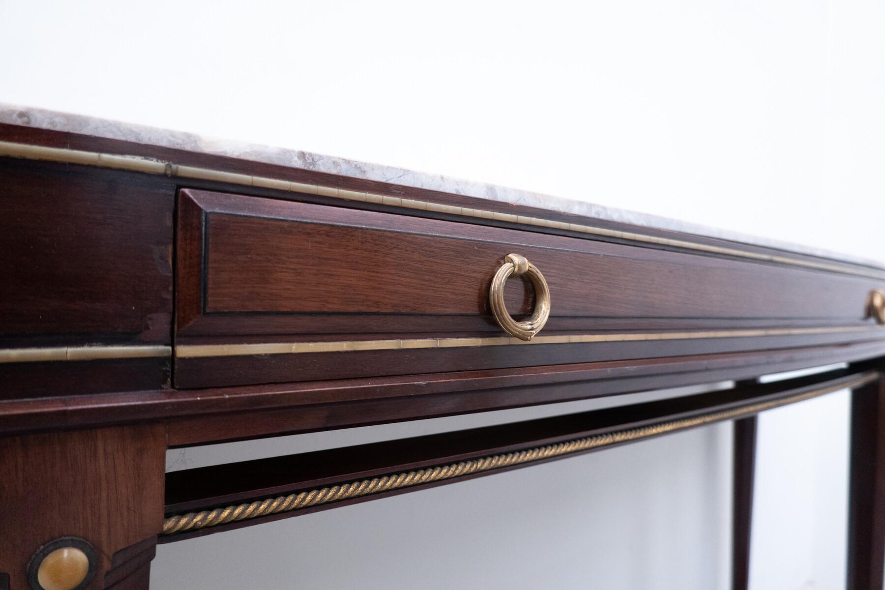 Console by Alban Chambon, Mahogany and Marble, 1900s For Sale 2
