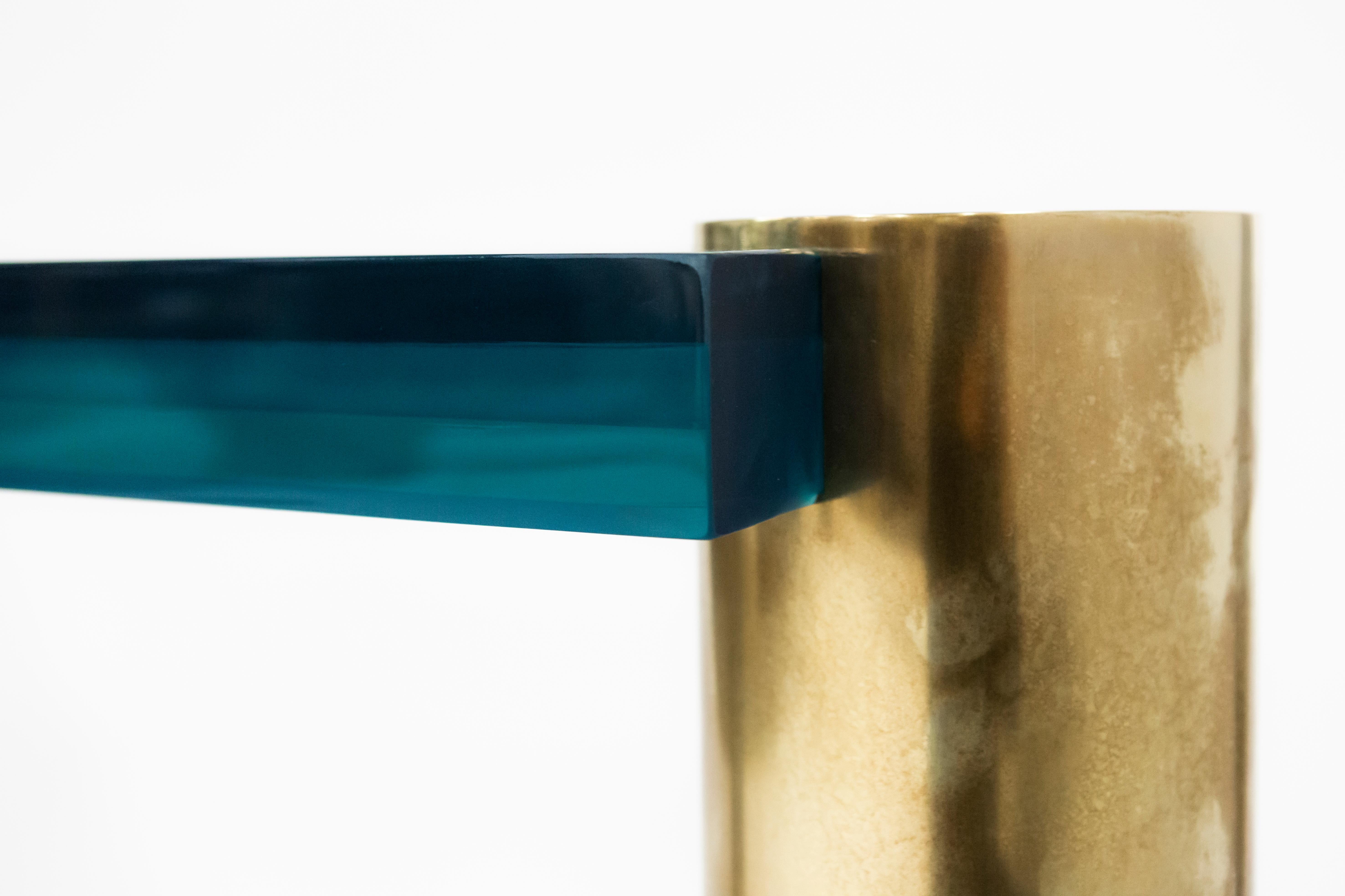 Console by Draga&Aurel Resin Concrete and Brass, 21st Century 5