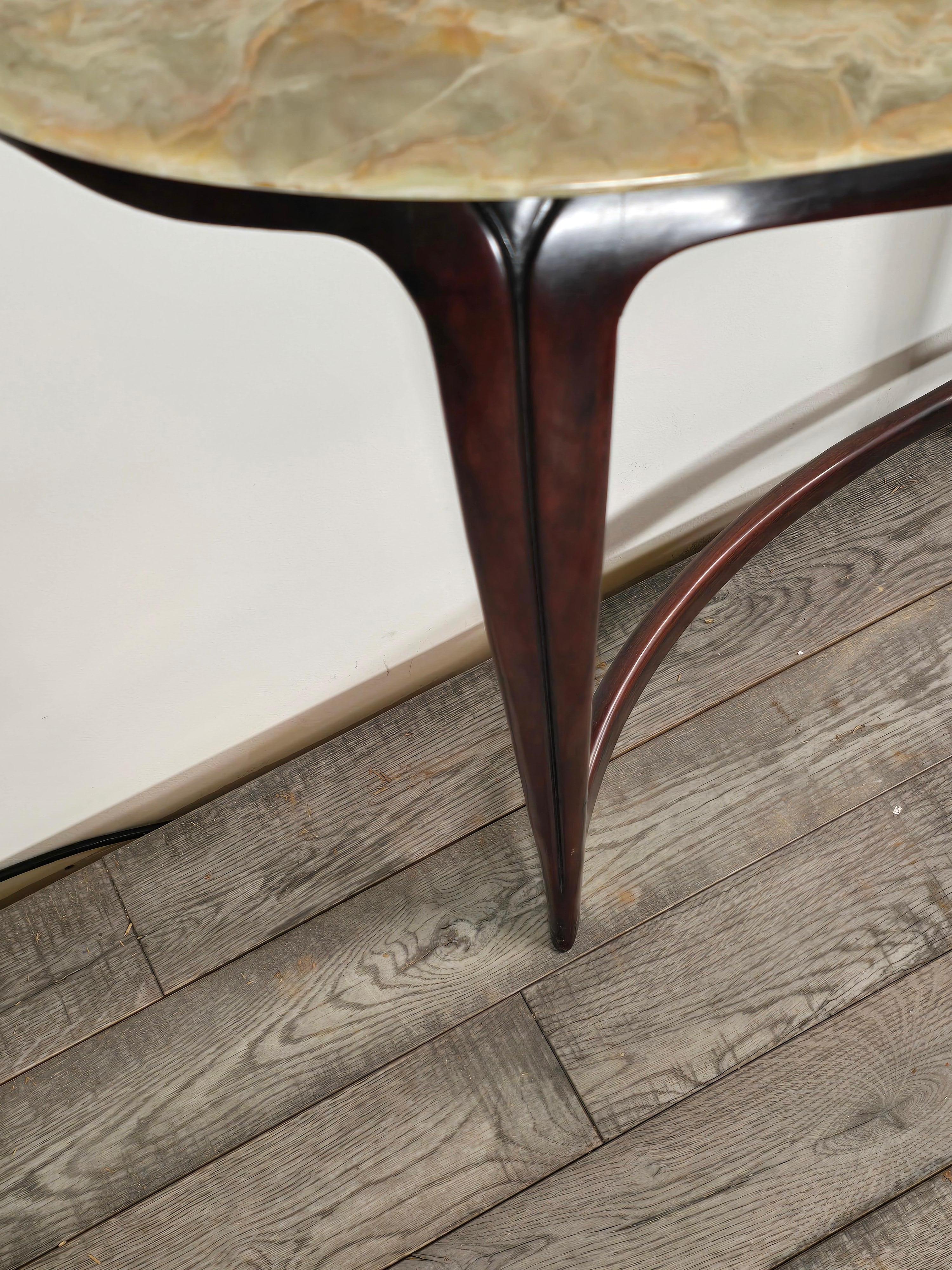 Hand-Carved Console by Enrico Carlo Rava For Sale