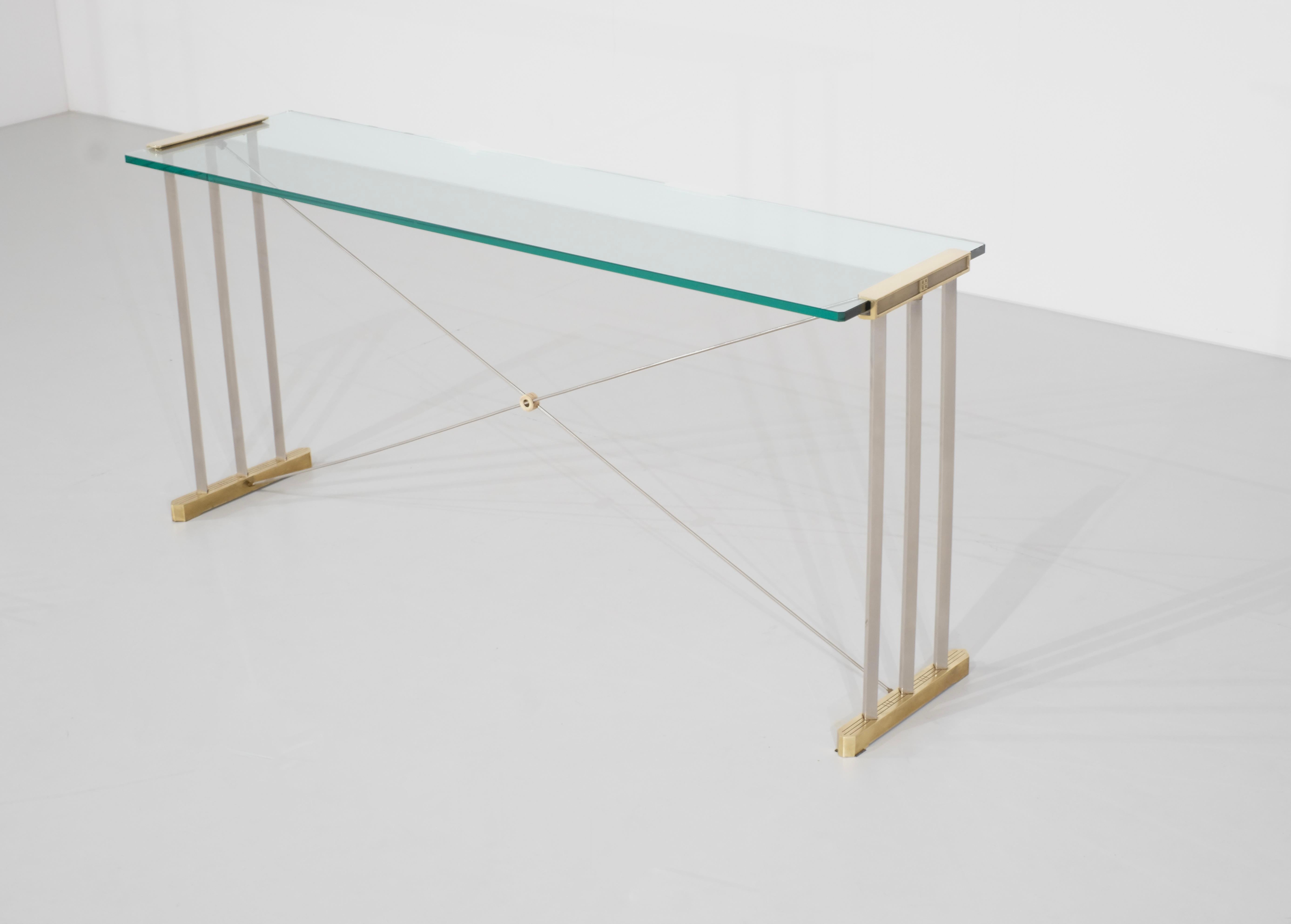 Metal Console by Peter Ghyczy for Ghyczy, Holland 1970s. For Sale