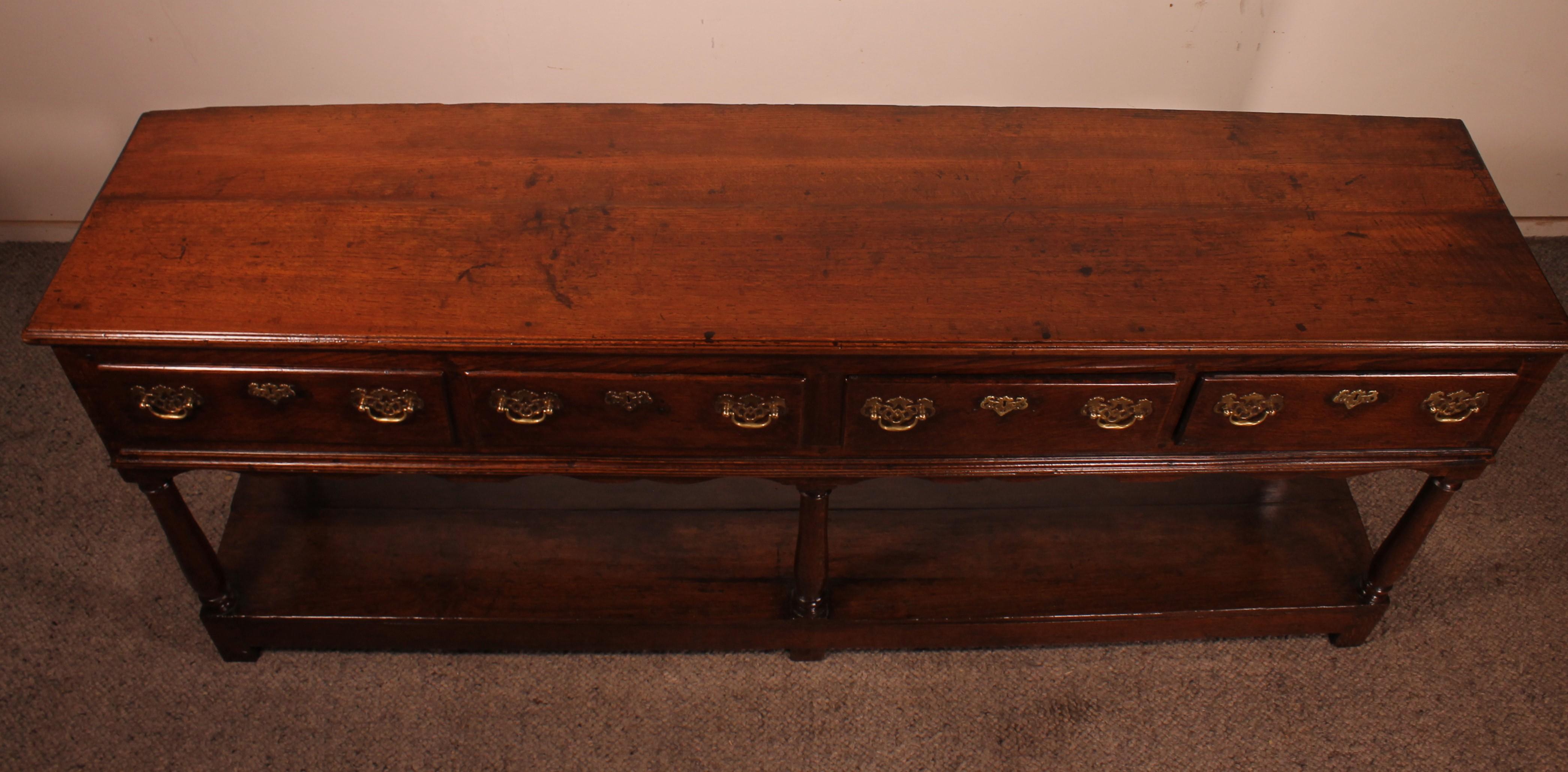 Console Called Dresser In Oak 18 ° Century - Wales 5