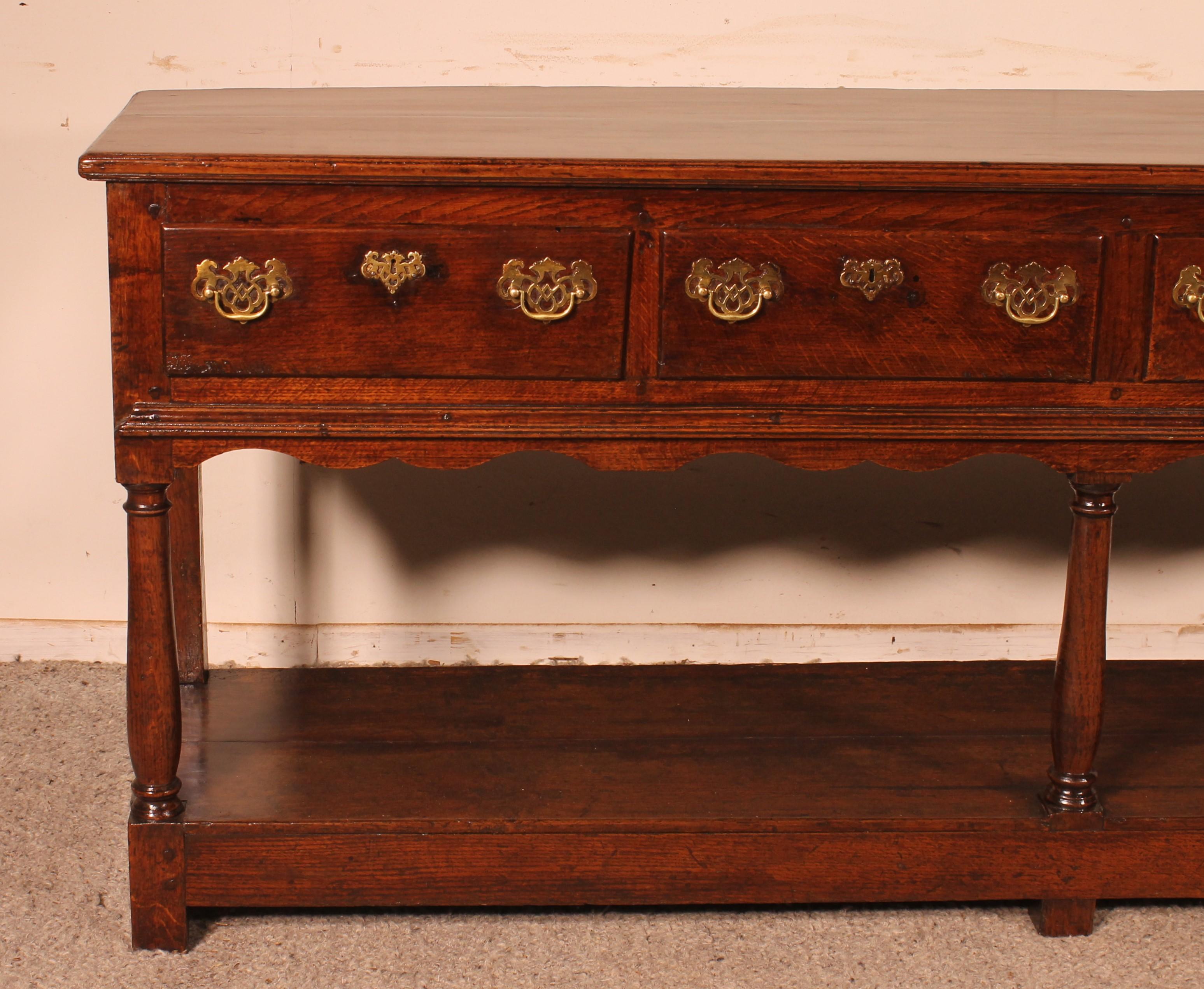 British Console Called Dresser In Oak 18 ° Century - Wales