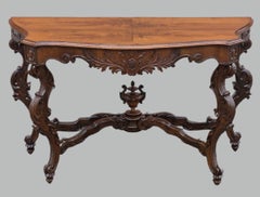 Charles X carved walnut console table, early 19th century