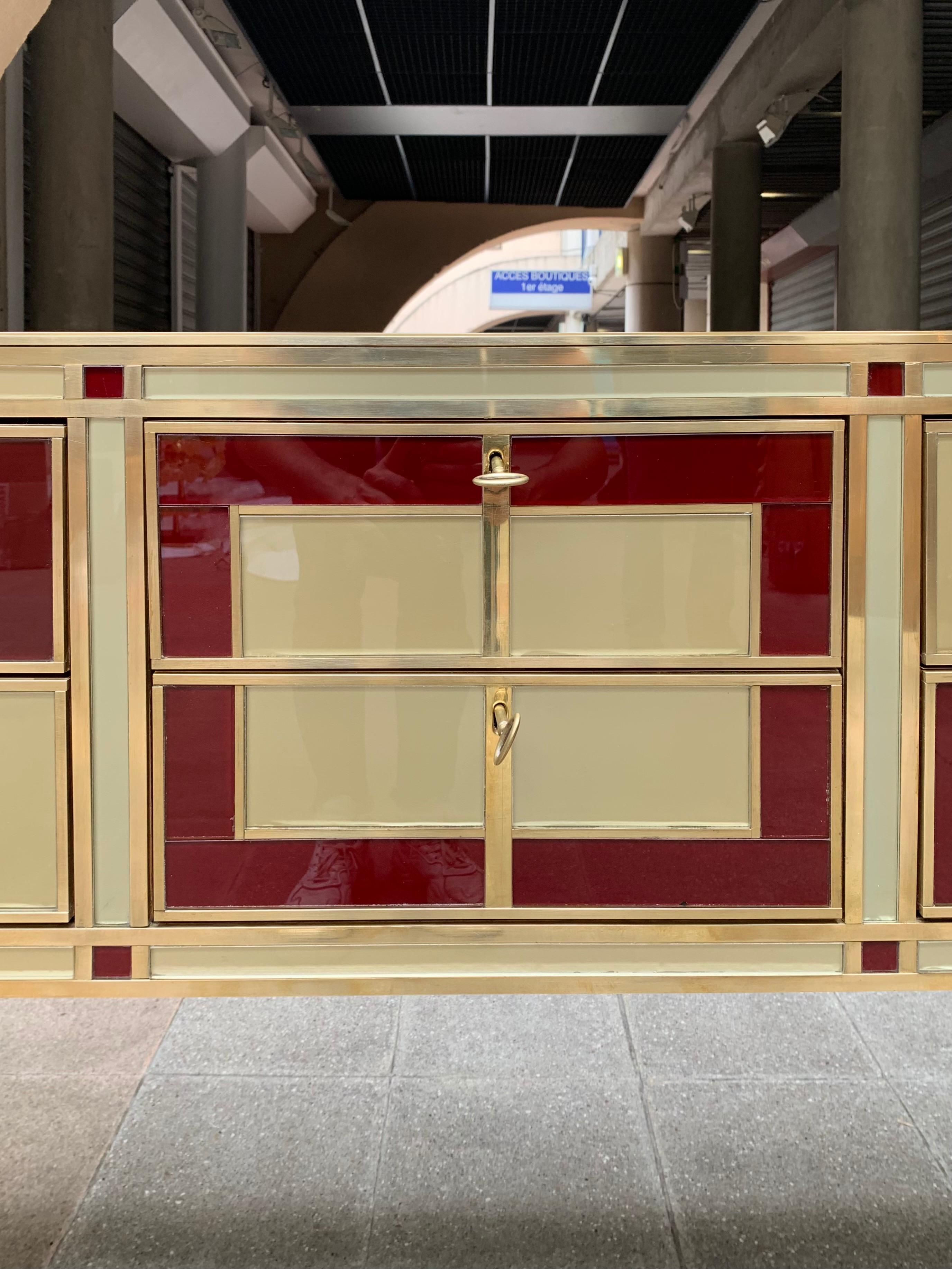 Console/Chest with 6 Drawers in Murano Glass, 1980 For Sale at 1stDibs
