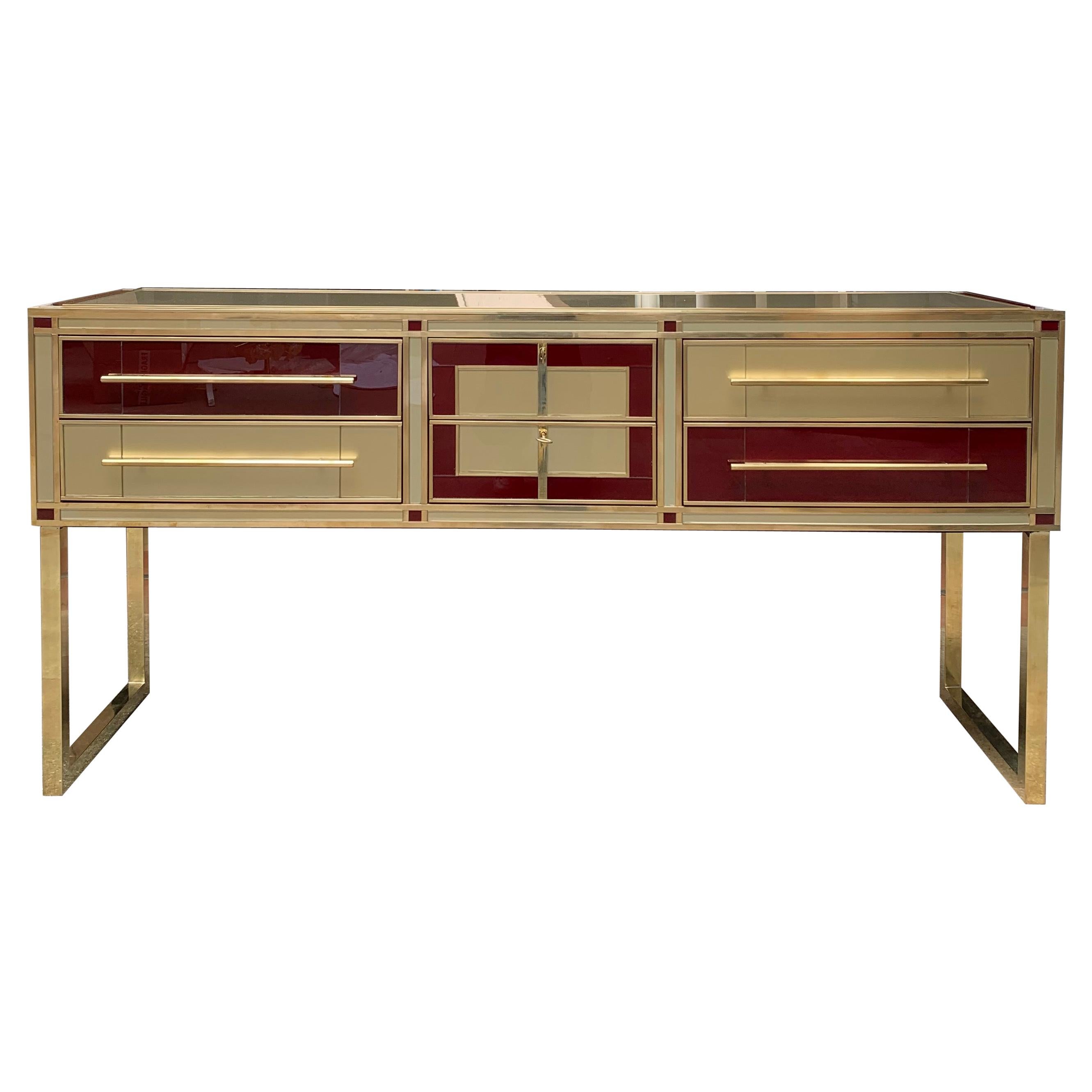 Console/Chest with 6 Drawers in Murano Glass, 1980 For Sale at 1stDibs