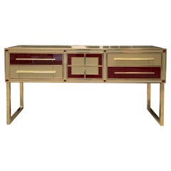 Console/Chest with 6 Drawers in Murano Glass, 1980