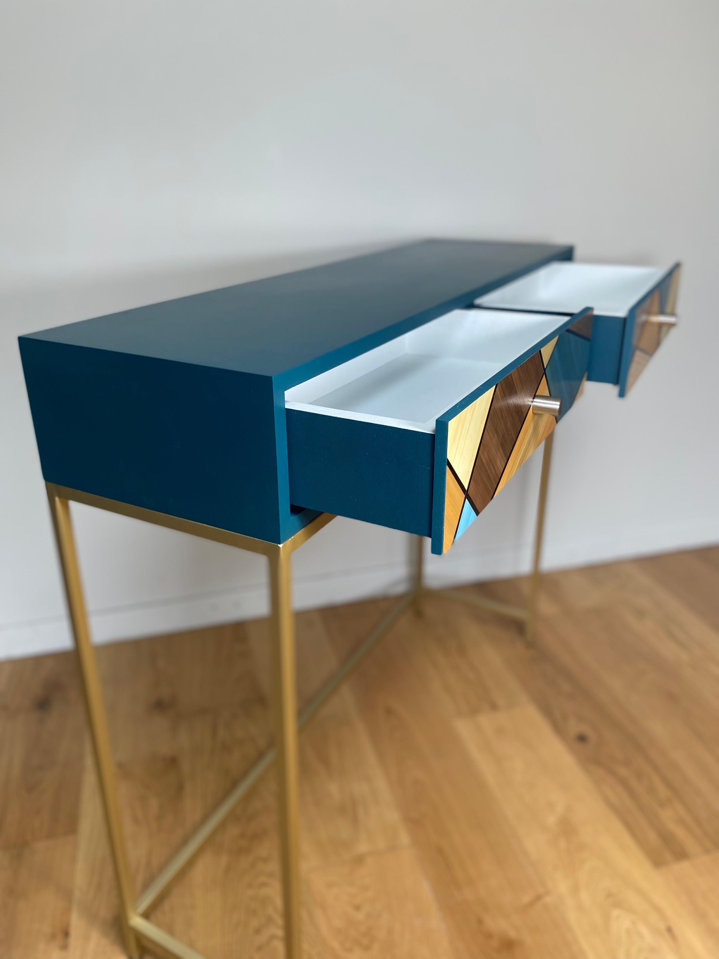 colorful console table