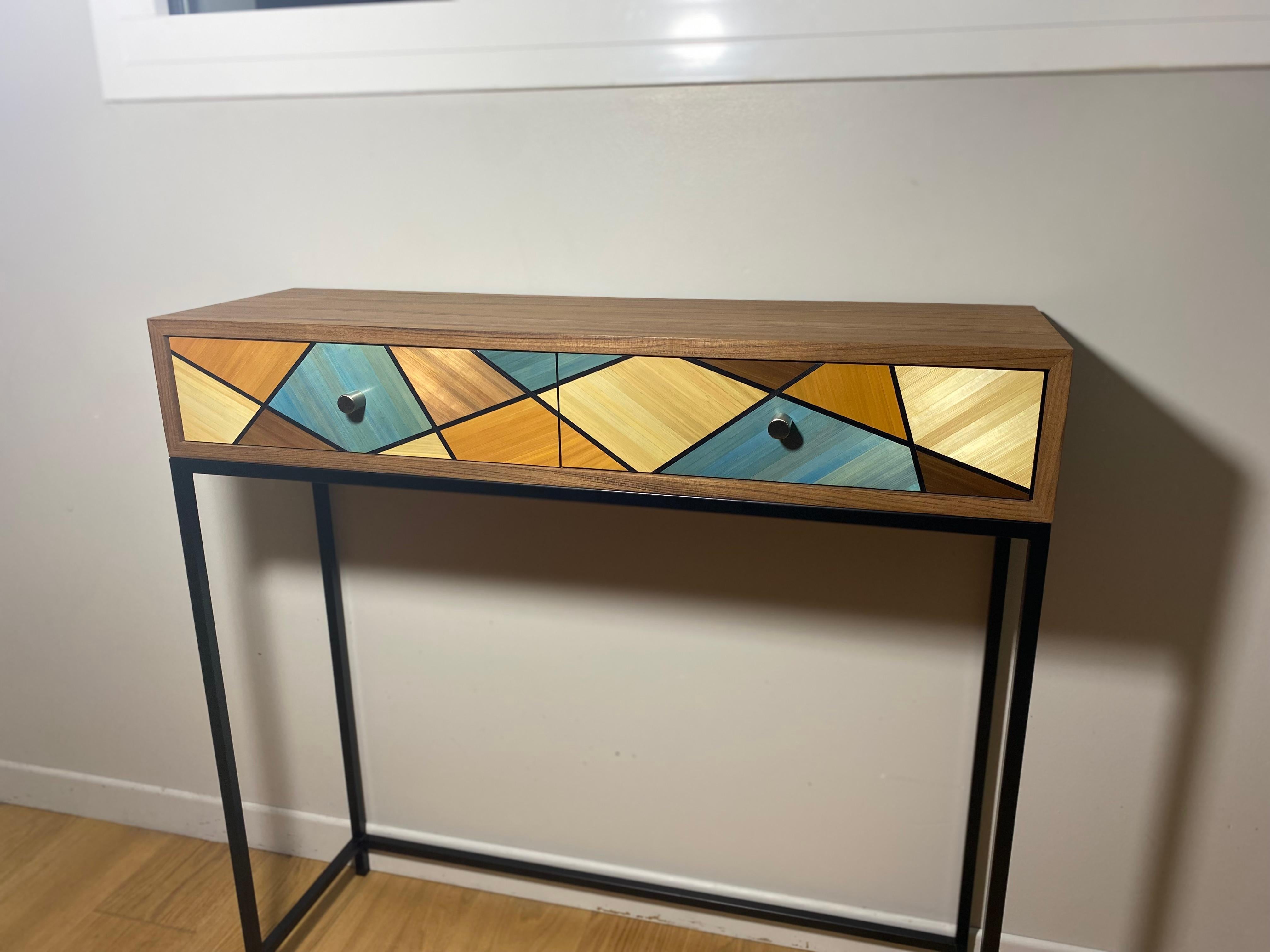 Steel Console Colors Marqueterie De Paille