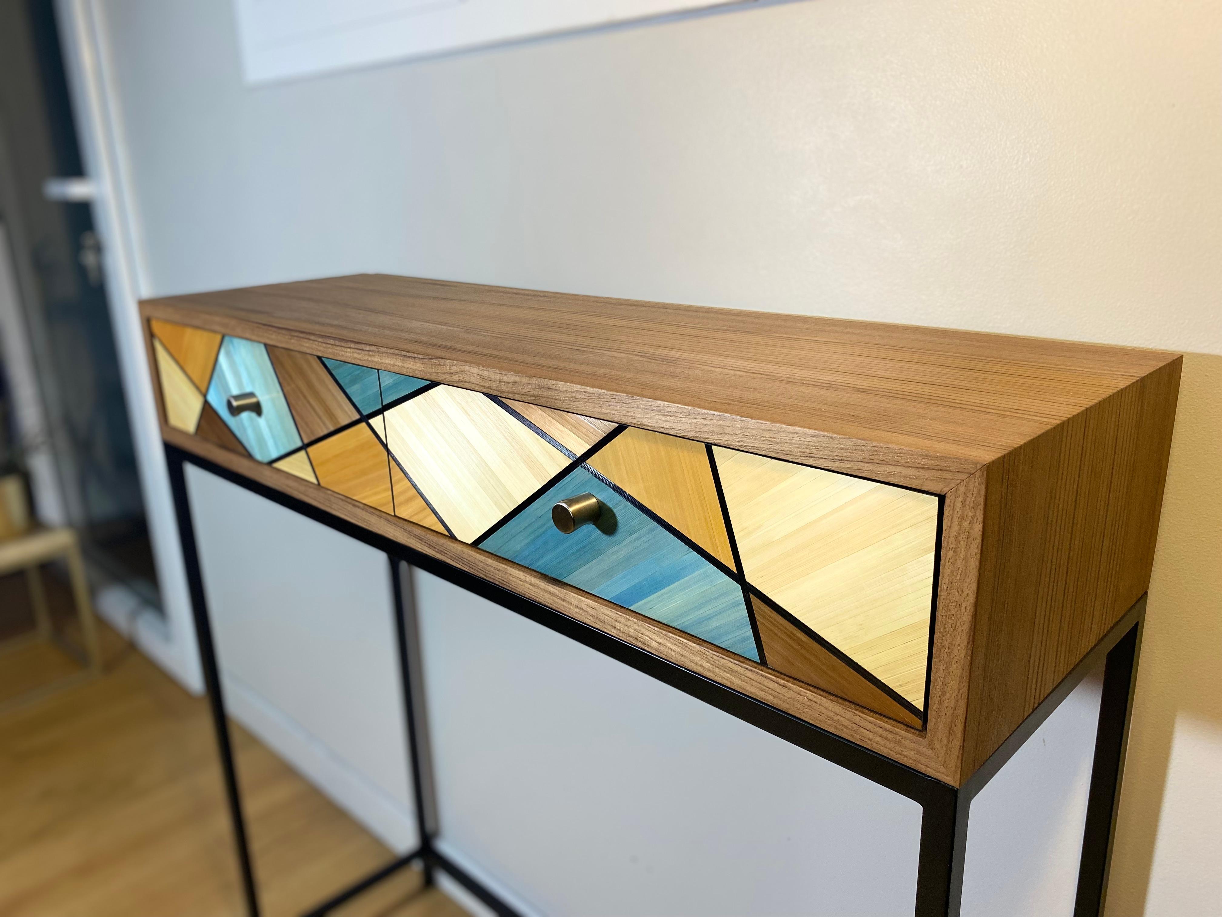 colorful console table