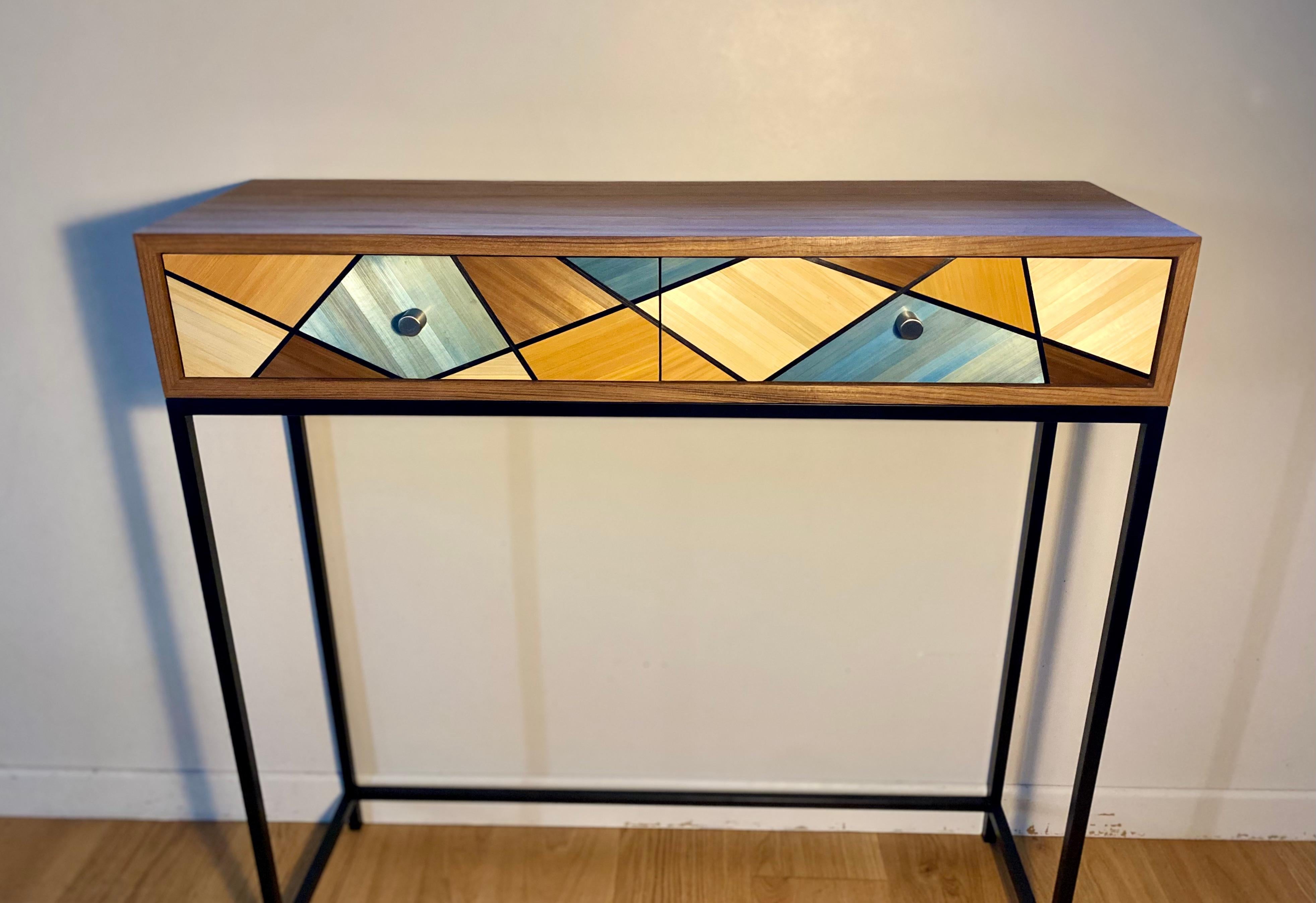 Arts and Crafts Console Colors Marqueterie De Paille