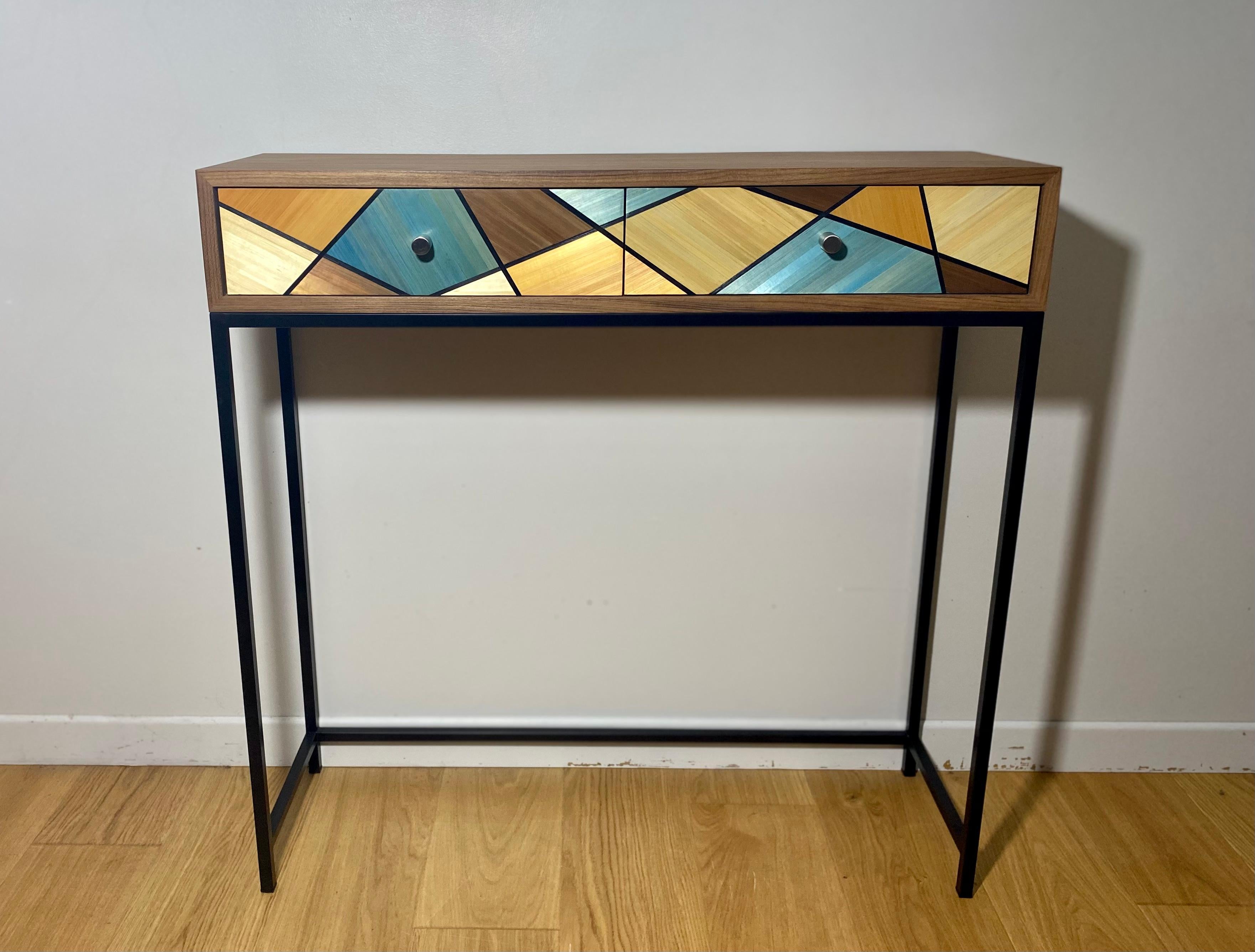 Hand-Crafted Console Colors Marqueterie De Paille