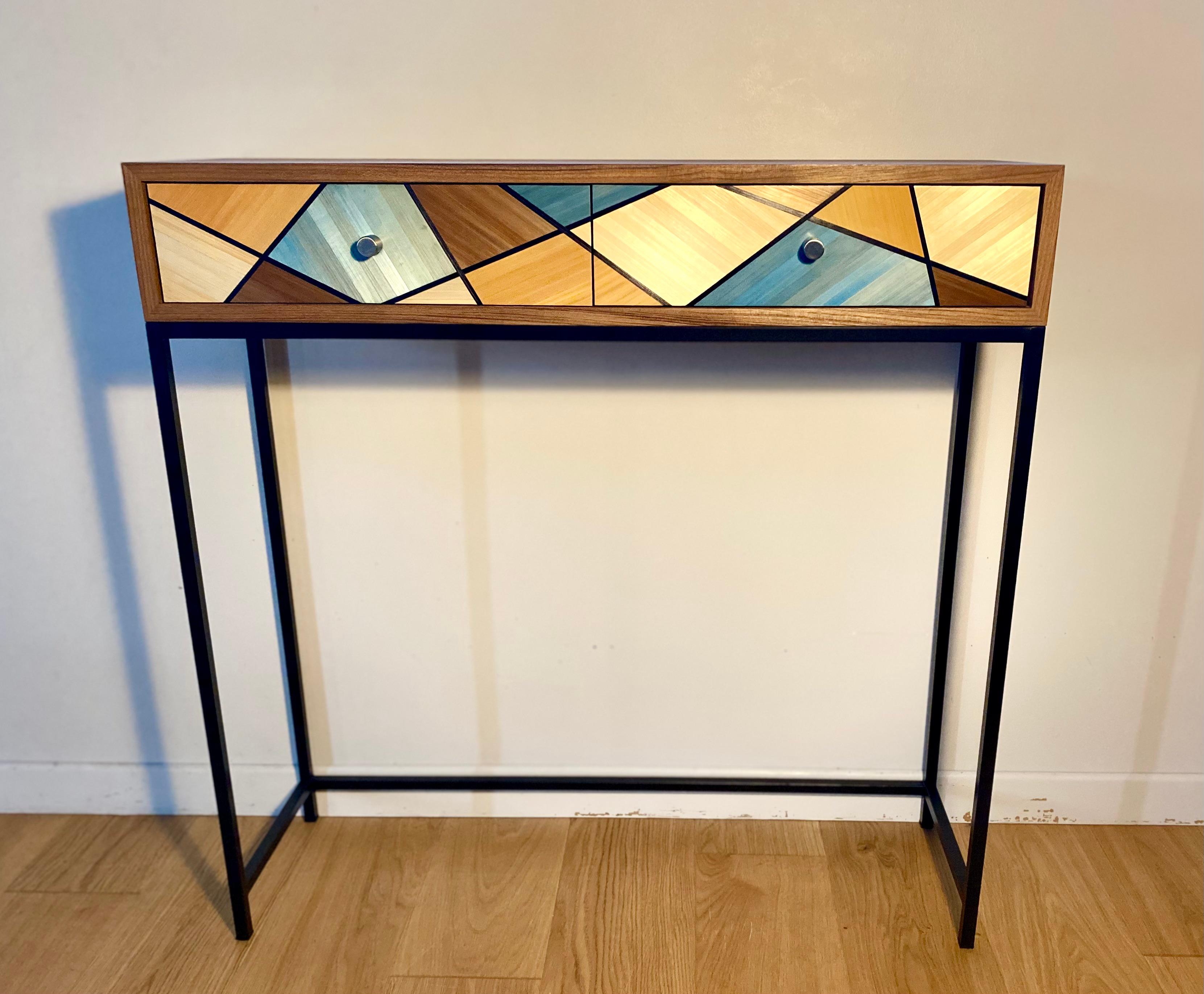 Contemporary Console Colors Marqueterie De Paille