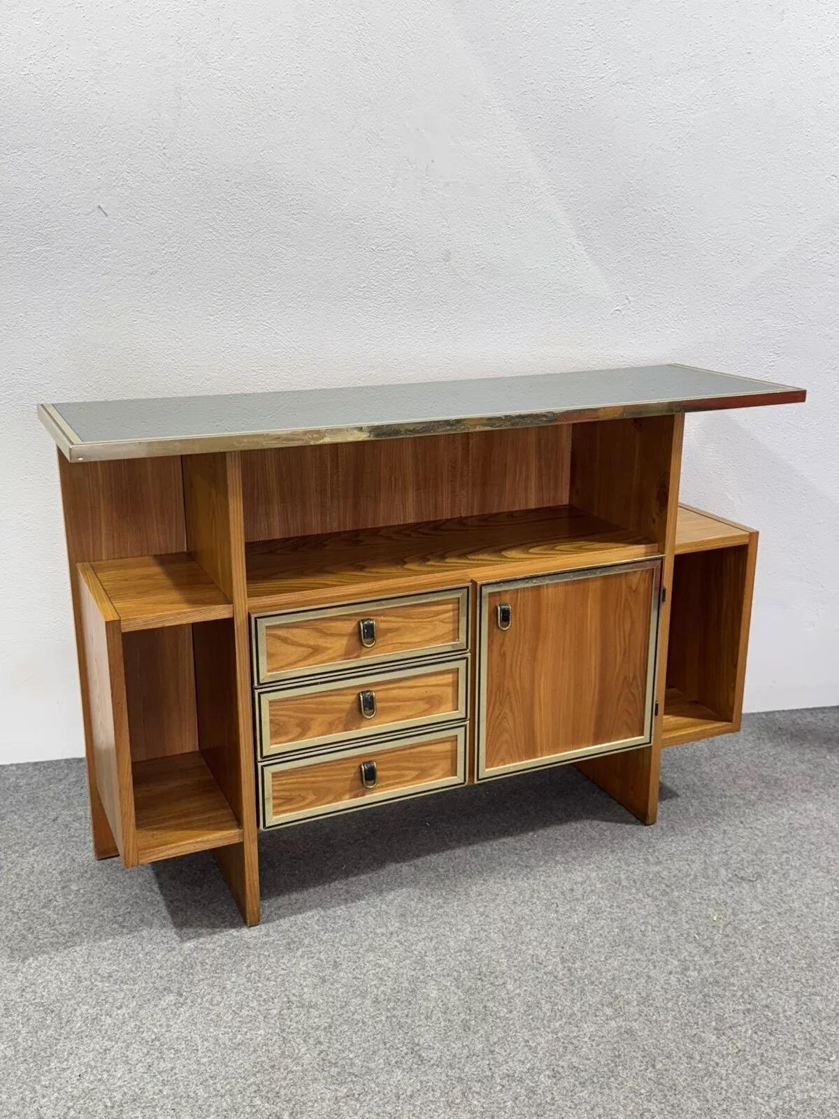 Console With Mirror Design 1960's Modernism In Good Condition For Sale In Taranto, IT