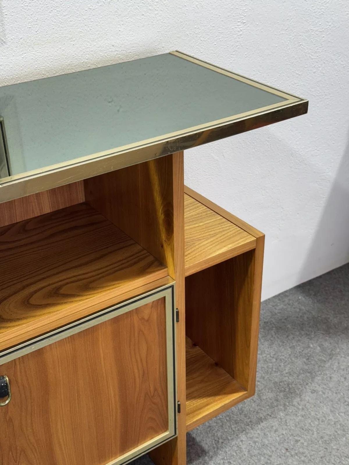 Mid-20th Century Console With Mirror Design 1960's Modernism For Sale