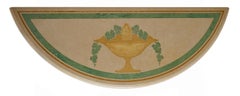 Console Cream Marble Top handmade Scagliola Art Inlay Wrought Iron Base