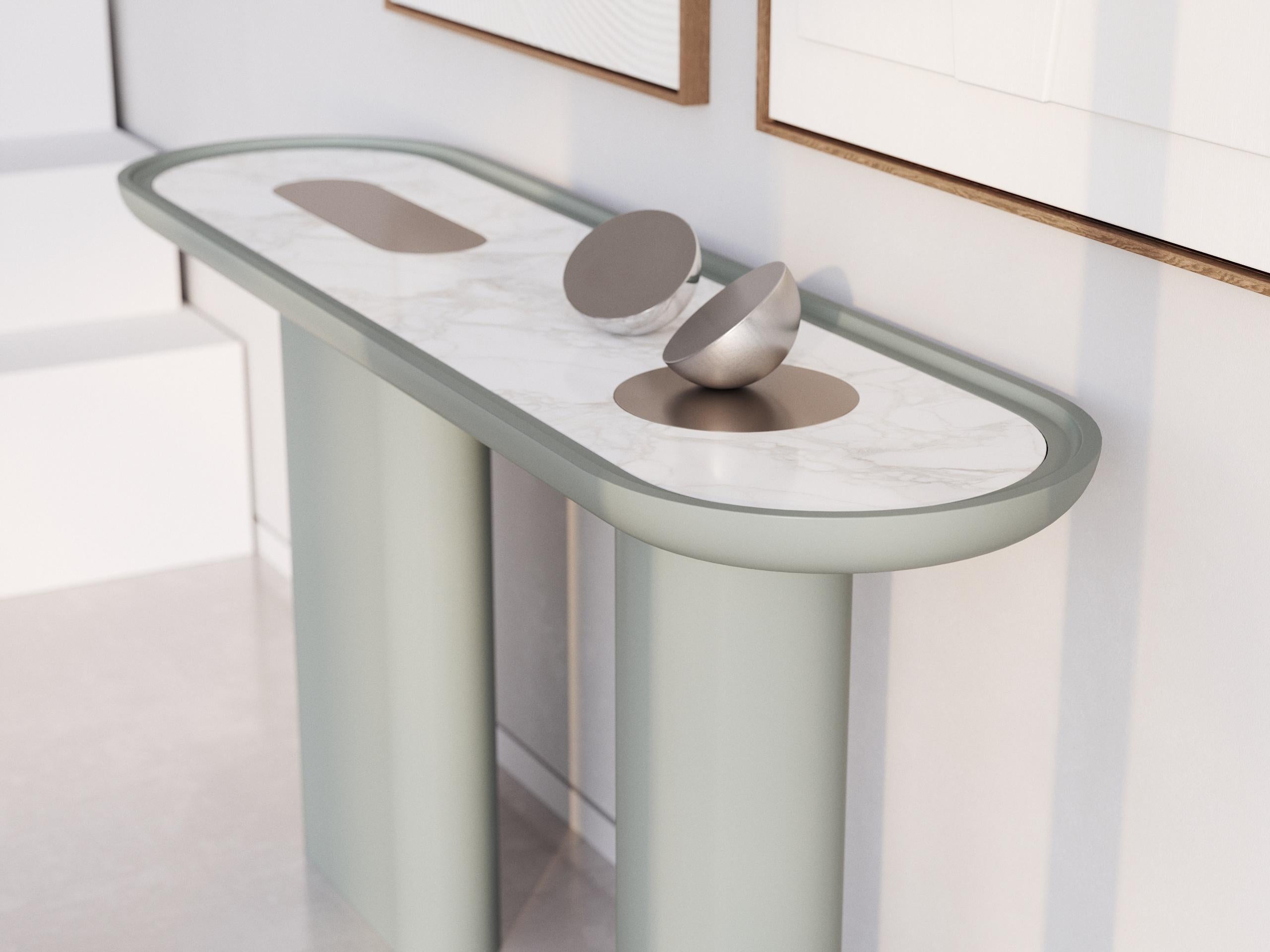 Hand-Crafted Console CRETA Halcyon Green For Sale