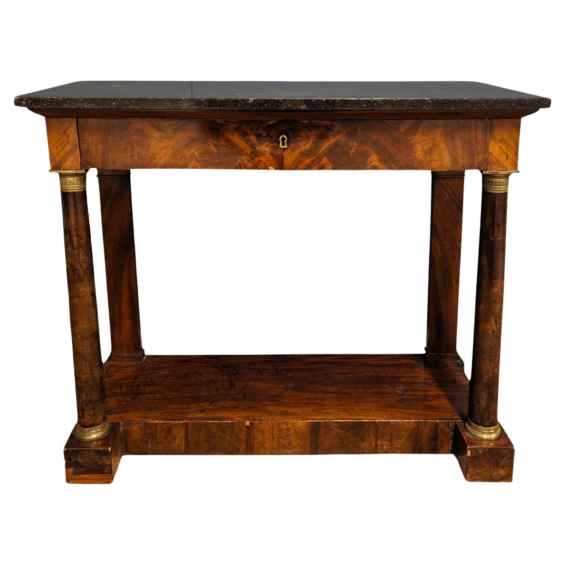French 19th Century Mahogany Console  For Sale