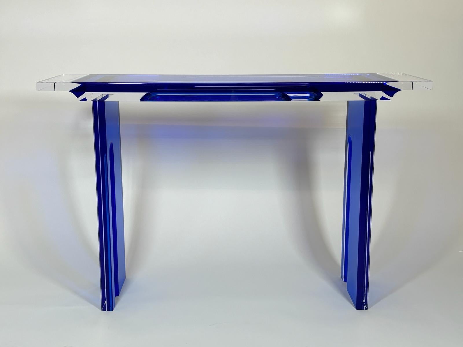 Plexiglass Console Deep Blue Model by Studio Superego for Superego Editions For Sale