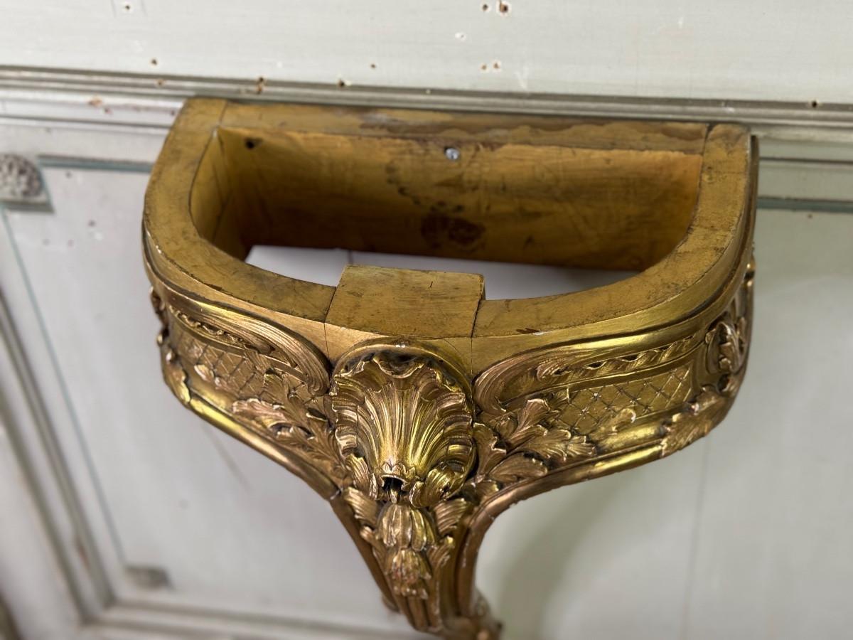 Console D'entre-deux, Louis XV style carved and gilded wood, circa 1900 For Sale 6