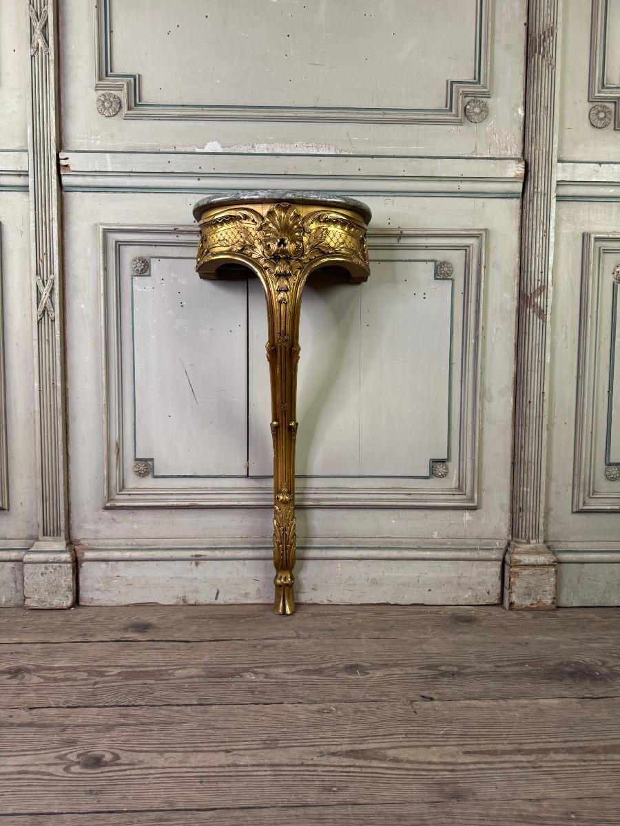 Console D'entre-deux, Louis XV style carved and gilded wood, circa 1900 For Sale 1