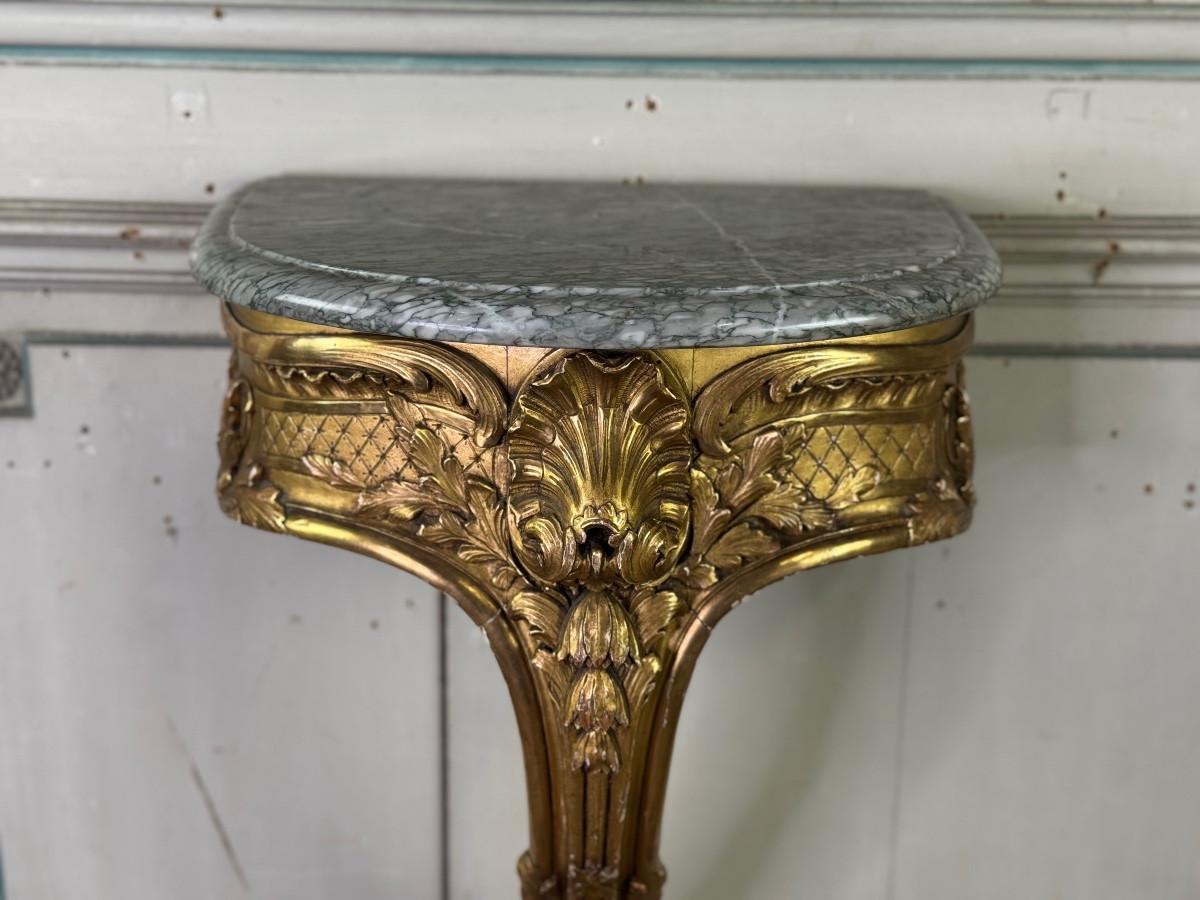 Console D'entre-deux, Louis XV style carved and gilded wood, circa 1900 For Sale 3