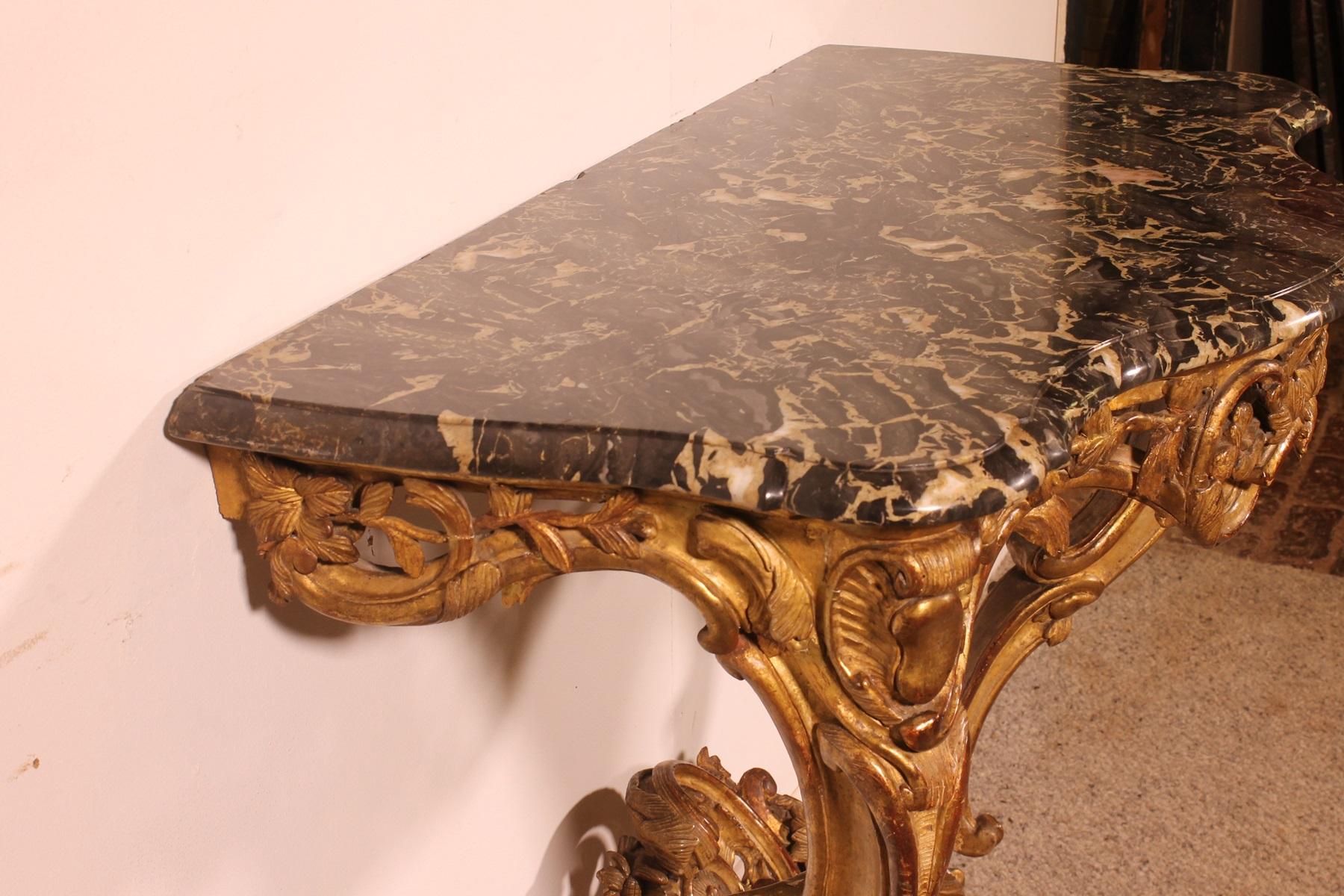 Louis XV Period Console In Gilded Wood For Sale 5