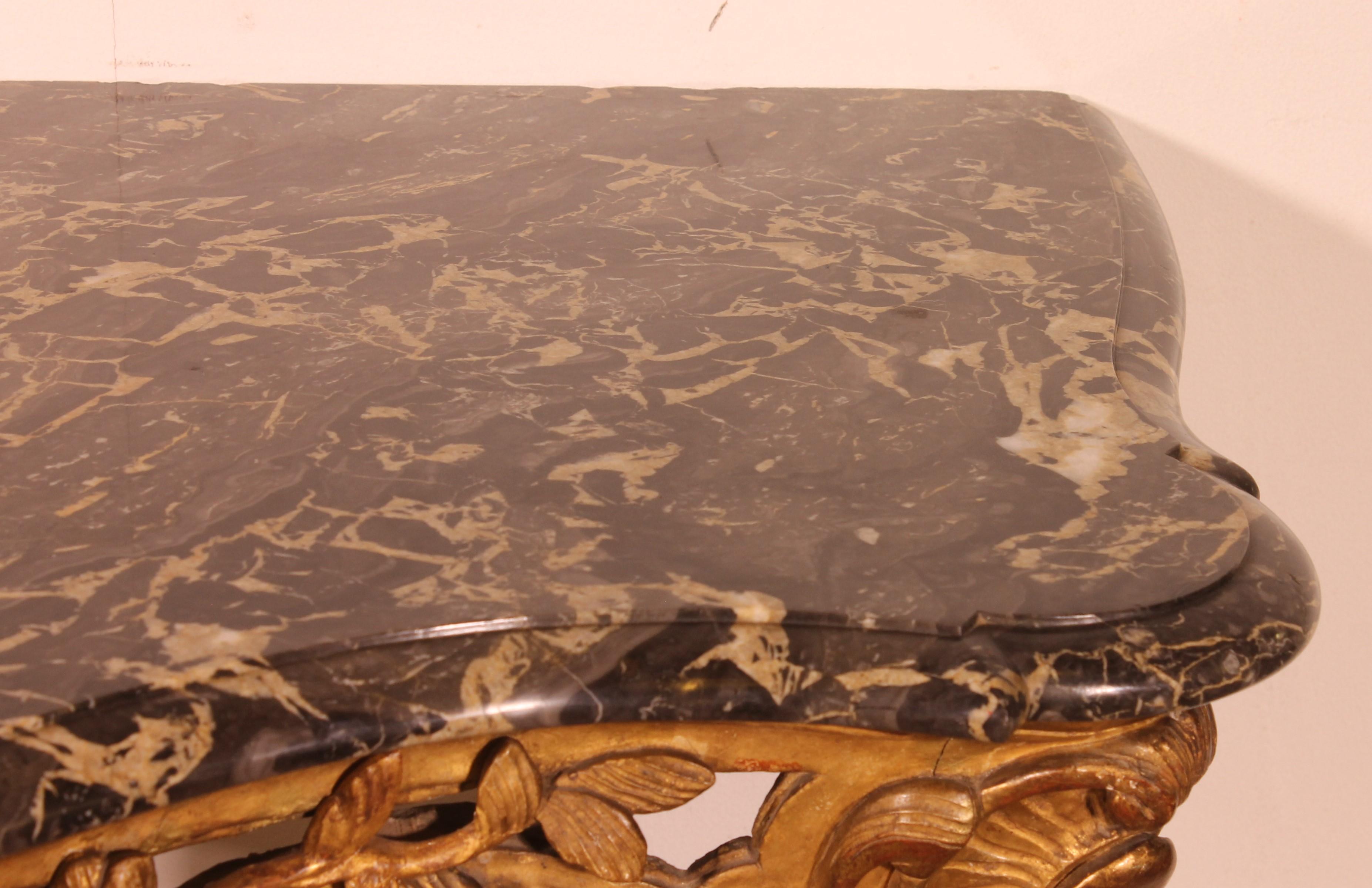 Louis XV Period Console In Gilded Wood For Sale 3