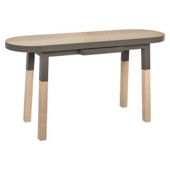 Ovaler Konsolentisch (oder Schreibtisch) aus Massivholz im französischen Design von Eric Gizard, Paris