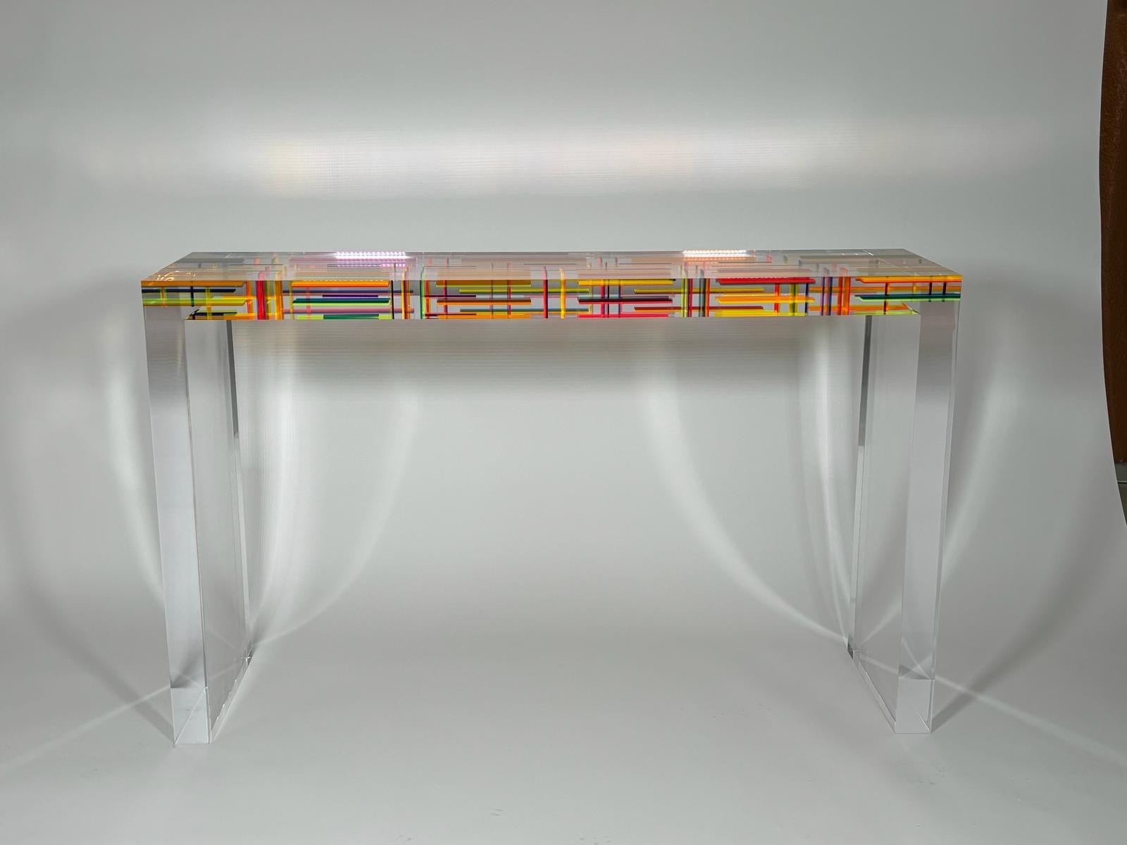 Console DNA model with small colored Plexiglas rectangles.
A series of unique pieces designed by Studio Superego for Superego Editions.

Biography
Superego editions was born in 2006, performing a constant activity of research in decorative arts by