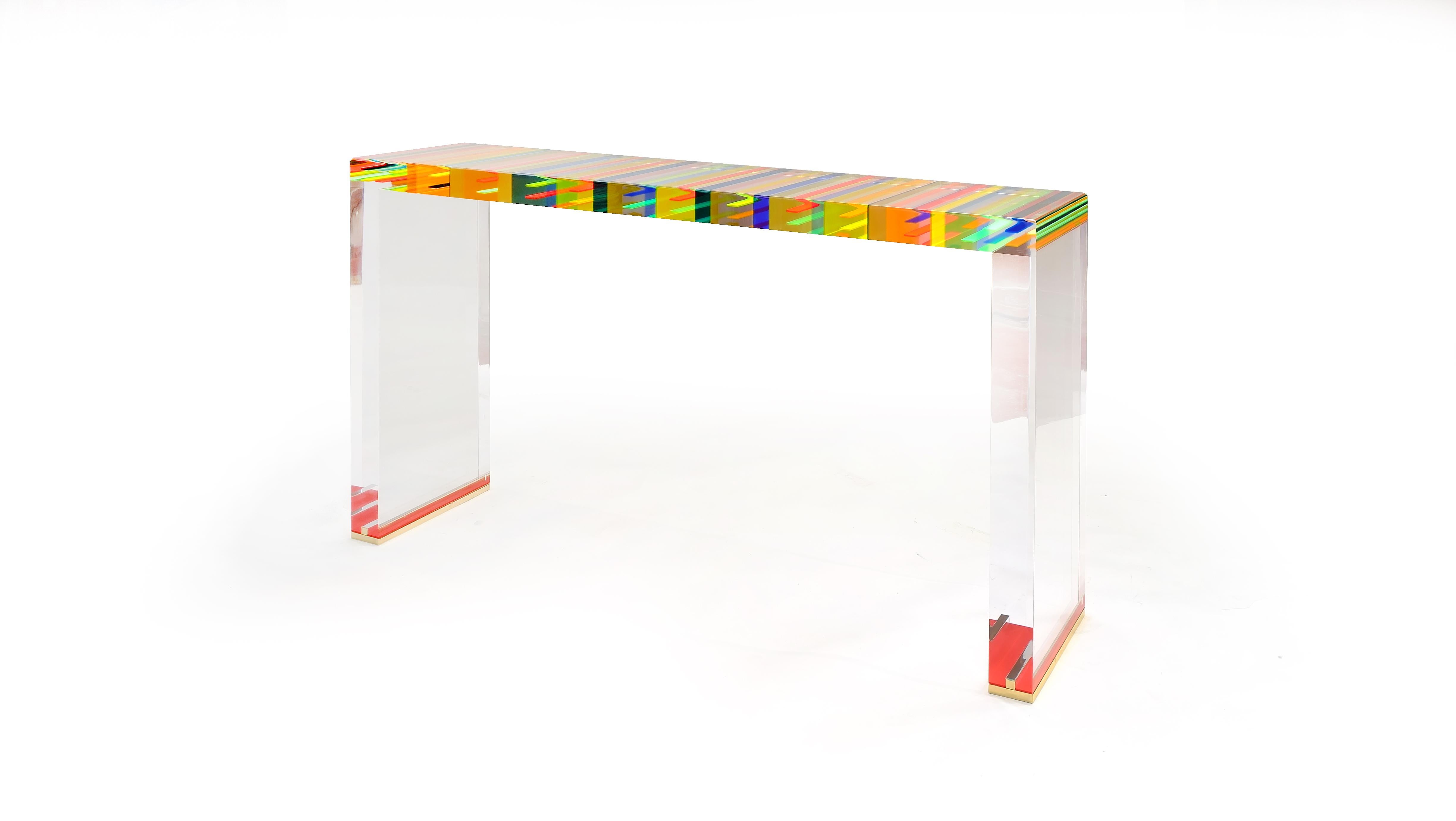 DNA model console in colored plexiglass.
A series of unique pieces designed by Studio Superego for Superego Editions.

Biography
Superego editions was born in 2006, performing a constant activity of research in decorative arts by offering both