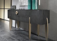 Fashion Affair Console Table by Malerba, Hand-Crafted Wood & Marble